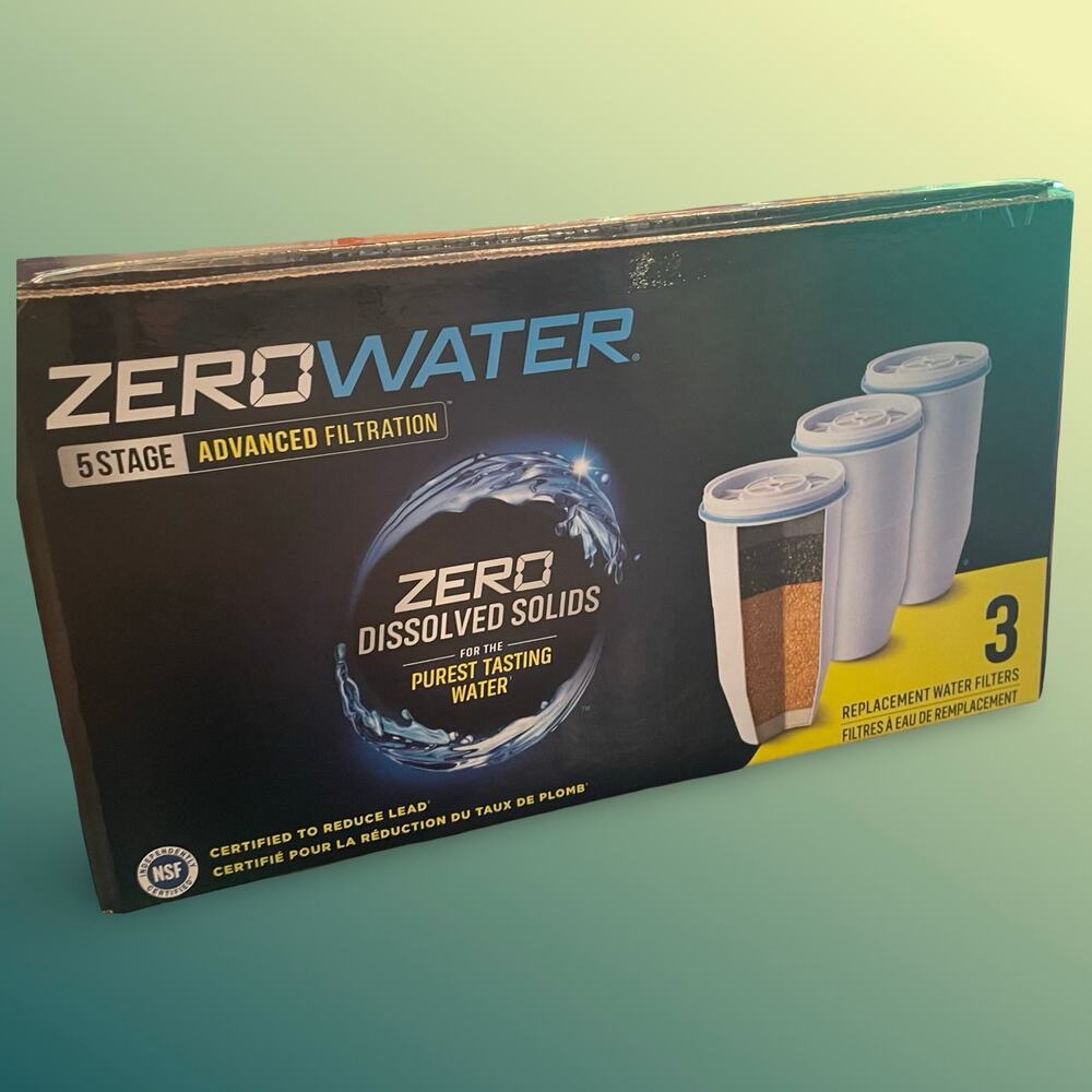 3 Pack Zero Water 5-Stage Replacement Filters IAPMO Certified 0 TDS ZR-003 New